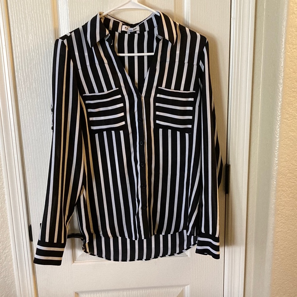 Express Portofino striped blouse shirt | Small